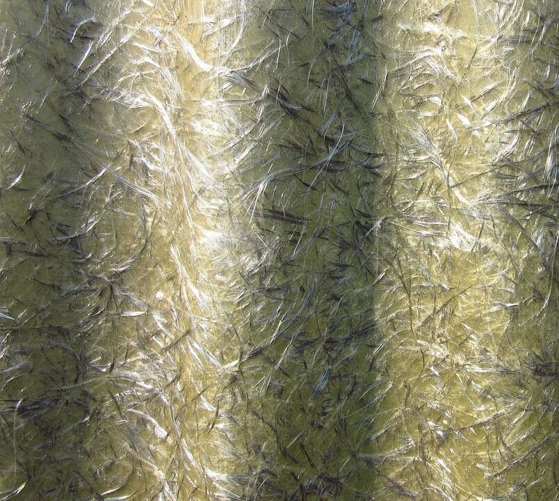 A close-up of fiberglass material.