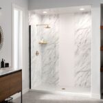 Bathroom with a modern design after a shower replacement