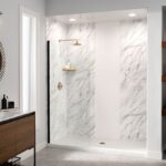 Bathroom with a modern design after a shower replacement