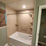 green tone small bathroom