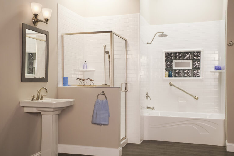 Bathroom after being updated.