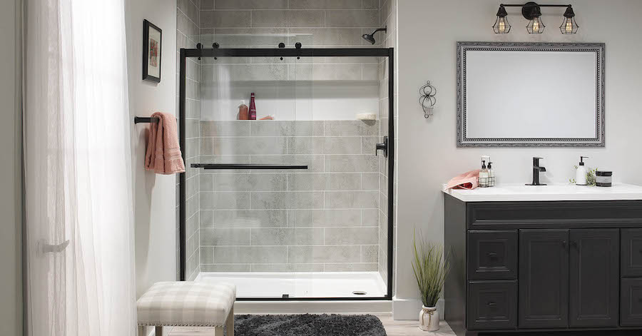Glass enclosed shower