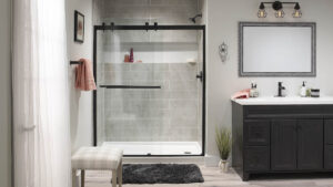 New walk-in shower after a bathroom remodel in Middletown, DE.