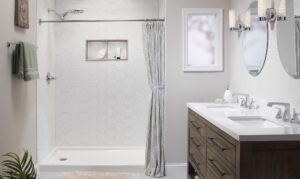 Bathroom after being renovated.